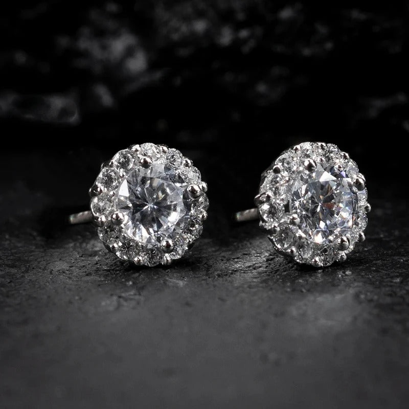 Mens Sterling Silver Earring Studs