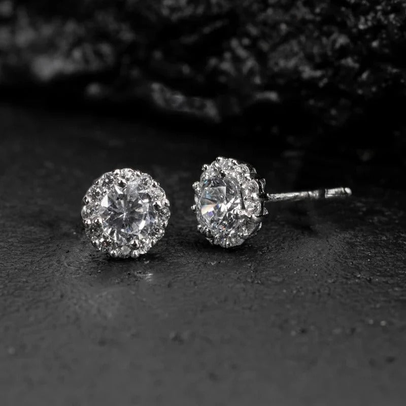 Mens Sterling Silver Earring Studs