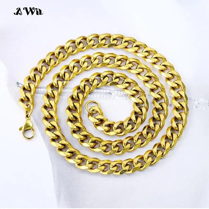 Miami Cuban Stainless Steel Gold Link Chain