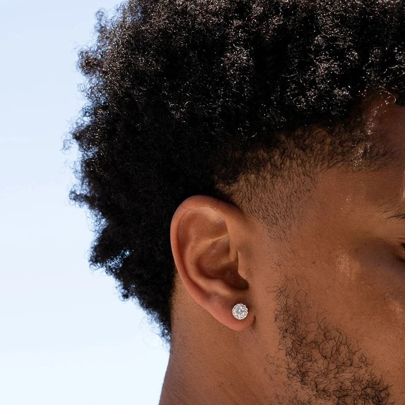 Mens Sterling Silver Earring Studs